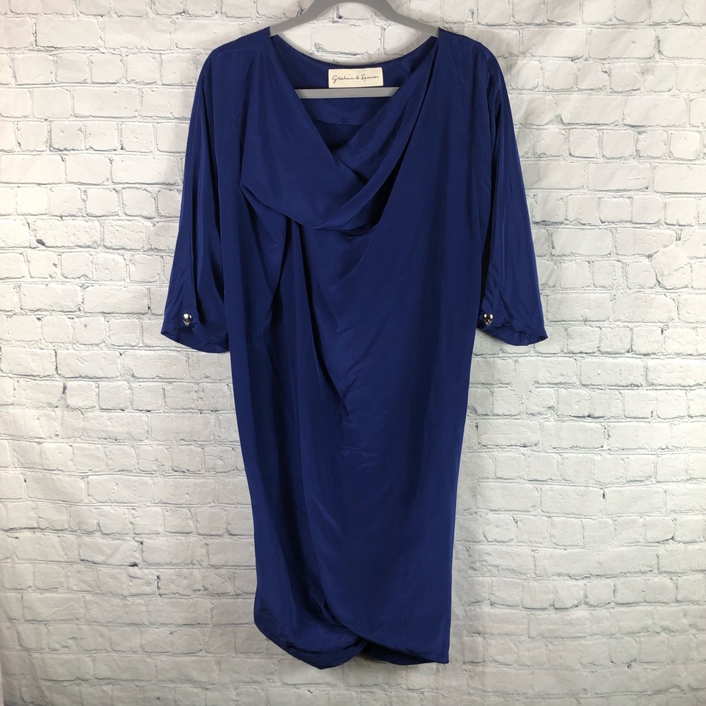 Graham & Spencer Silk Draped Shift Dress-Skull